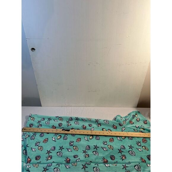 Adonna woman 1x coverup sleepwear robe? zipper aqua seashells new - Picture 7 of 8